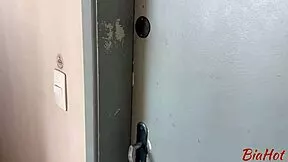 went to neighbor's shower but ended up bent over taking his thick cock deep before wife got home.