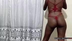 dark curvy ebony beauty FUCKED hard with CUM on fat ass