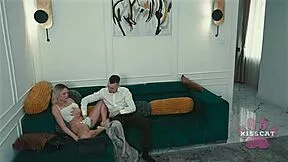 Step dad sneaks into shared bed and fucks tight pussy of step daughter Jessie Ames while step mom sleeps nearby