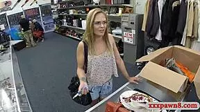 Petite Blonde Glasses Babe Boned by Pawn Guy on Hidden Cam