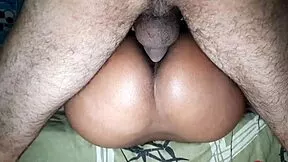 ebony teen gives big ass anal creampie to thick cock amateur style