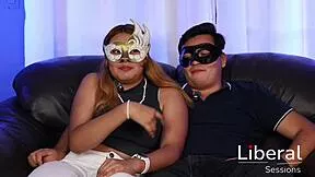 mexican curvy novia convinced by novio for first porn video with juicy ass cowgirl riding