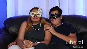 mexican curvy novia convinced by novio for first porn video with juicy ass cowgirl riding