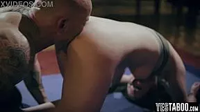 gorgeous hairy milf gets anal fucked by old trainer mid workout pov