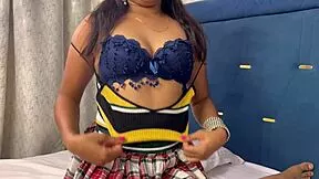 Desi teen gulps cum after sucking big cock
