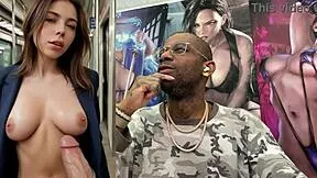 Ai generated fat ass asian cowgirl milf with big breast bald pussy rides cock humps bed sucks on public subway.
