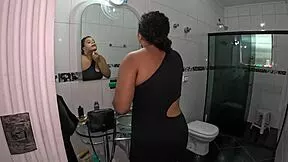 ted pranks gabi souza she's pregnant with twins she freaks out in shower wet pussy exposed juicy big tits latina ass shaking barefoot begging
