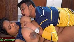 stepsister's big natural tits bounce during hardcore rough indian sex close up