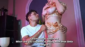 stepmom's saggy big natural tits shake as muscular stepson relives memories fucking her colombian ass and pussy old young taboo