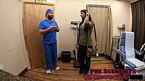 selena sativas spreads wide for her first intense gyno exam close up