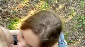 Fed this young nympho ice cream then her tight pussy outdoor cowgirl riding with sloppy deepthroat and cum on tits facial.