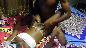 skinny ebony teen bends over for christmas doggystyle creampie fun with big black cock