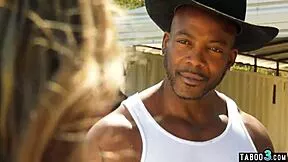 BBC Relaxes in Pierced Nipple Teen Stepdaughter Nat Turnher's Tight Pussy Outdoors