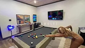 Kash squirting hard as nivia wolfe fucks her huge tits ass on pool table