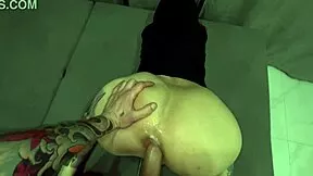 latina prostitute bends over outdoors takes monster cock doggystyle in public anal orgy