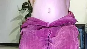 pregnant camgirl strips and moans during erotic video call