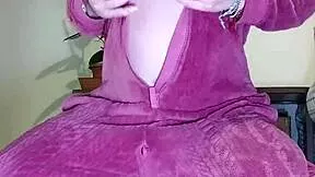 pregnant camgirl strips and moans during erotic video call