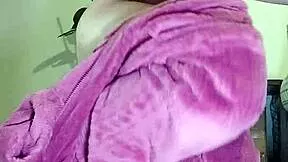 pregnant camgirl strips and moans during erotic video call