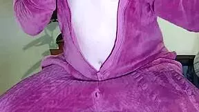 pregnant camgirl strips and moans during erotic video call