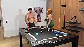 innocent pool game turns wild as big-assed latina devil khloe gets roughly fucked doggystyle by monster cock