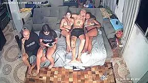Camera catches porn couple fucking at home