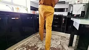 hey this horny amateur couple bangs passionately doggystyle in kitchen quickie