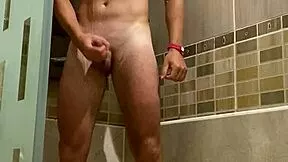 hey little dude you watching me shower in stockings handjob your small cock?