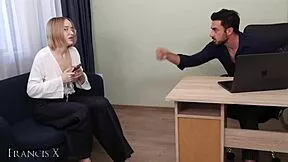 boss punishes 18yo secretary with rough desk fuck doggystyle