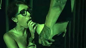 couple ties up glasses nympho for domination fun