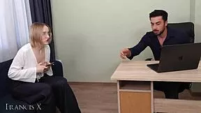 boss punishes 18yo secretary with rough desk fuck doggystyle
