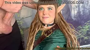 olivia explores zelda cosplay in playful narrative scene