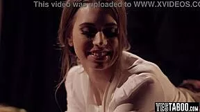 kinky milf secretary in office gets dominated hard by boss pov small tits ripped clothes doggystyle pounding