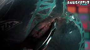 she's BENT OVER takin' that thick metal toy deep in her DOGGY ASS FUCKIN' till she cums german goth style