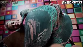 she's BENT OVER takin' that thick metal toy deep in her DOGGY ASS FUCKIN' till she cums german goth style