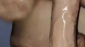 mature latina milf masturbates huge tits sucks dildo