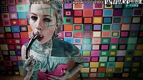 she's BENT OVER takin' that thick metal toy deep in her DOGGY ASS FUCKIN' till she cums german goth style