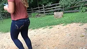 Heartbreakingly hot candid Mexican teen's fat black ass fills those tight jeans