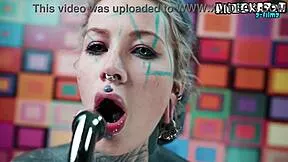 she's BENT OVER takin' that thick metal toy deep in her DOGGY ASS FUCKIN' till she cums german goth style