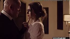 kinky milf secretary in office gets dominated hard by boss pov small tits ripped clothes doggystyle pounding