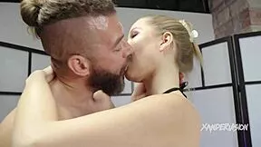 amalia davis starts licking dick during steamy sauna suck
