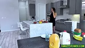 Stepmom joins stepkids fingering licking big tits monster cock jerkoff fun