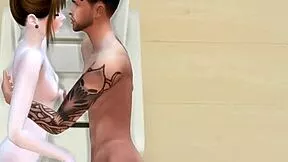 college couple tries handjob fun in sims 4