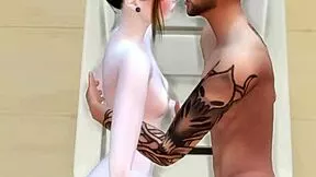 college couple tries handjob fun in sims 4