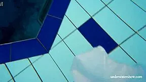 Russian Hottest Blonde Petite Nina Mohnatka Swims Underwater Shy Small Tits Ass Pool Tease