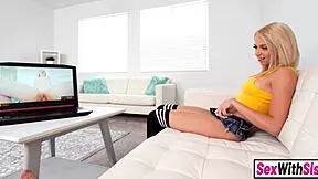 Blonde Stepsis Mutual Masturbation Turns into Monster Cock Hardcore Fuck!