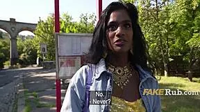 Horny Petite Indian Student With Pierced Nipples DTFS Monster Cock For Cash In Outdoor Interview