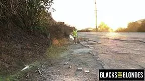 troubled blonde bad girl does community service banging black cock with tight pussy
