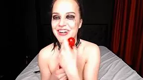 messy deepthroat on angelhotstuff's huge webcam tits explodes