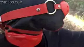 This seductive milf in lingerie and stockings moans bound with ball gag in rough anal bdsm slave compilation
