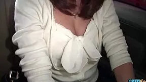 her young asian pussy juice drips everywhere on the backseat after clit toys and deepthroat